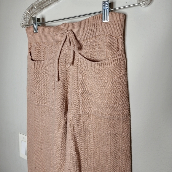 Carly Jeans Cable Knit Sweater Lounge Pants Joggers Dusty Pink Size Medium - Picture 2 of 14